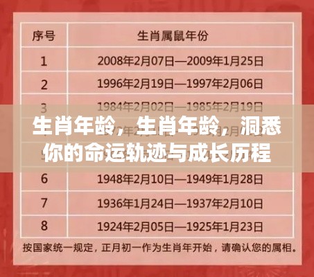 生肖年龄洞悉命运轨迹与成长历程揭秘