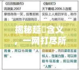 揭秘延釐含义,一网打尽所有信息!