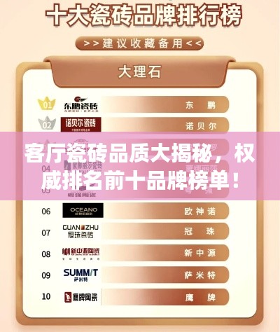 客厅瓷砖品质大揭秘,权威排名前十品牌榜单!